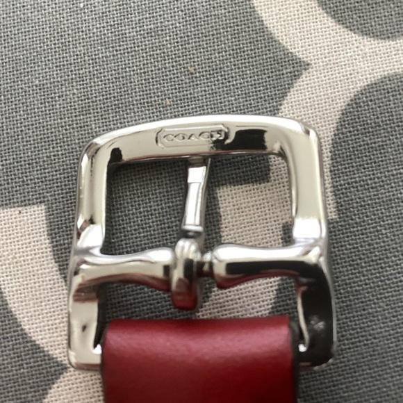 Coach Reddish Brown Cowhide 3/4” Wide With Square Silver Color Metal Buckle Med - Picture 8 of 8